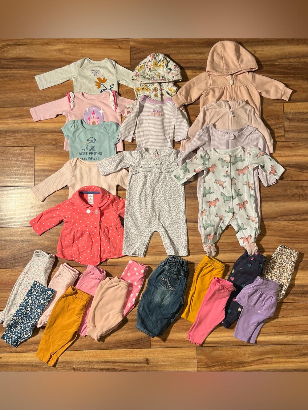 Baby girl 0-3mo LOT25PCS infant clothing bundle outfits mixed brands fall/winter